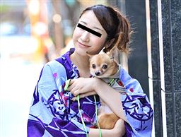 犬の散歩中に犬好きな浴衣美人をナンパゲット！